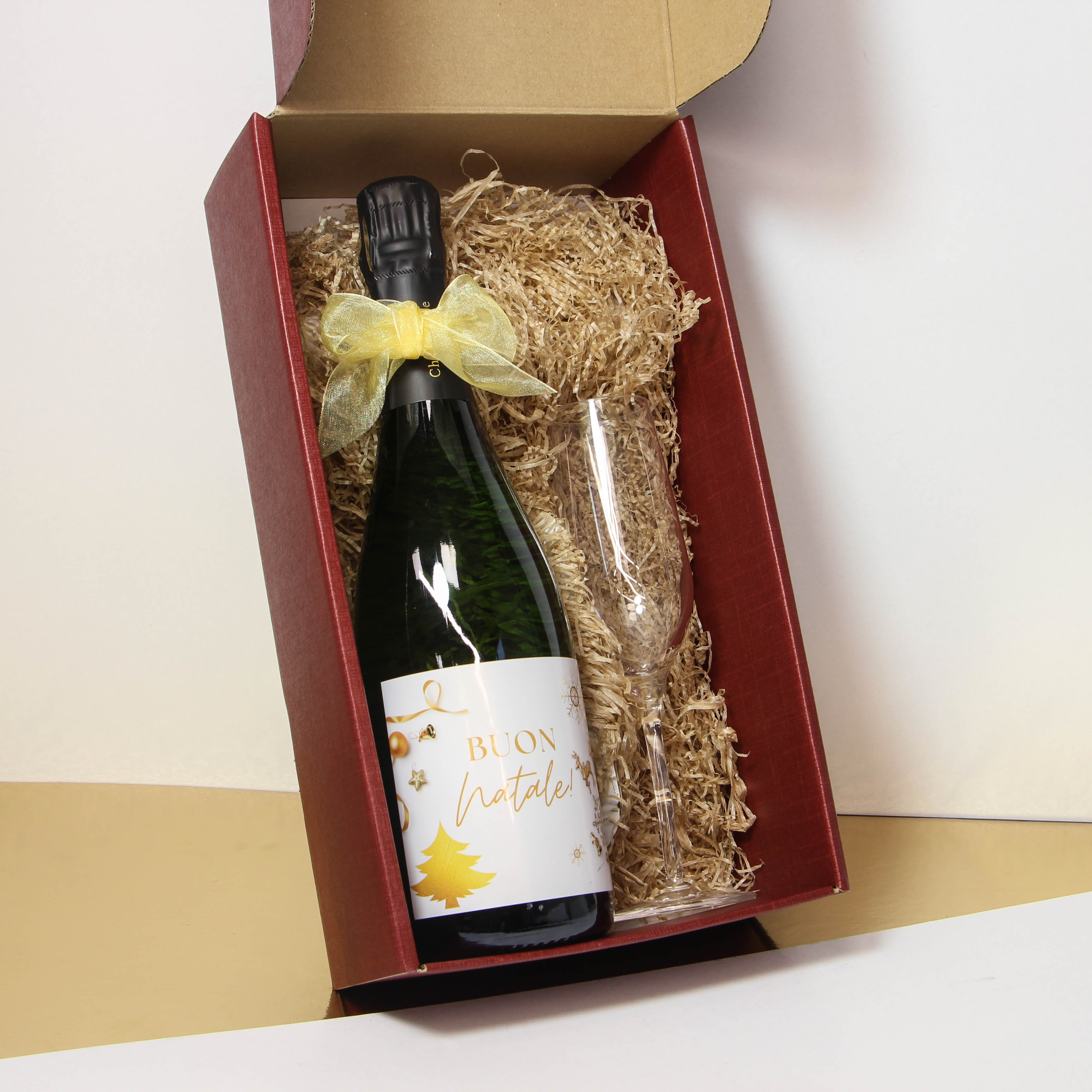 confezione champagne e bicchiere